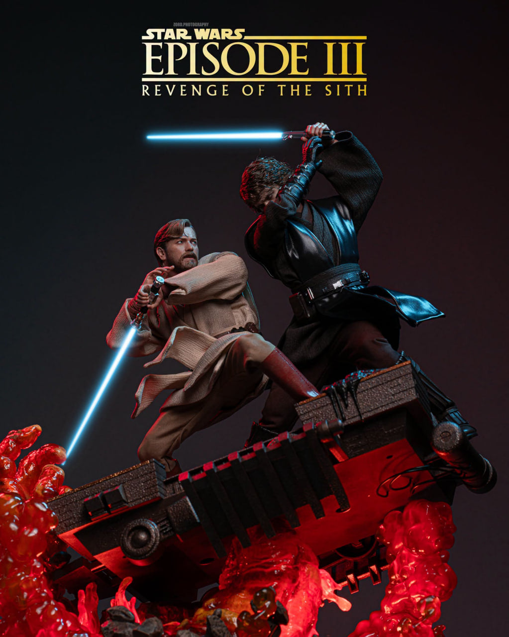 READY🔥Hot Toys MMS843 Star Wars: Revenge Of The Sith - Obi-Wan Kenobi (Mustafar) 1/6th Scale Collectible Figure