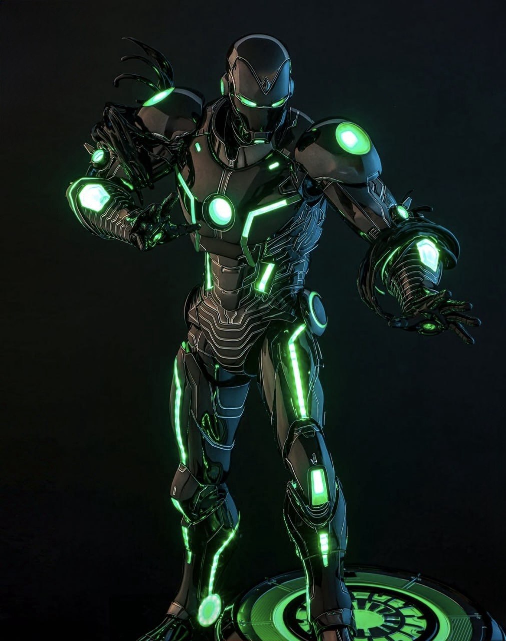 READY🔥Hot Toys CMS036D83 Marvel Comics Superior Iron Man (Infamous Neon Version) [Hot Toys Exclusive] 1/6th scale Collectible Figure