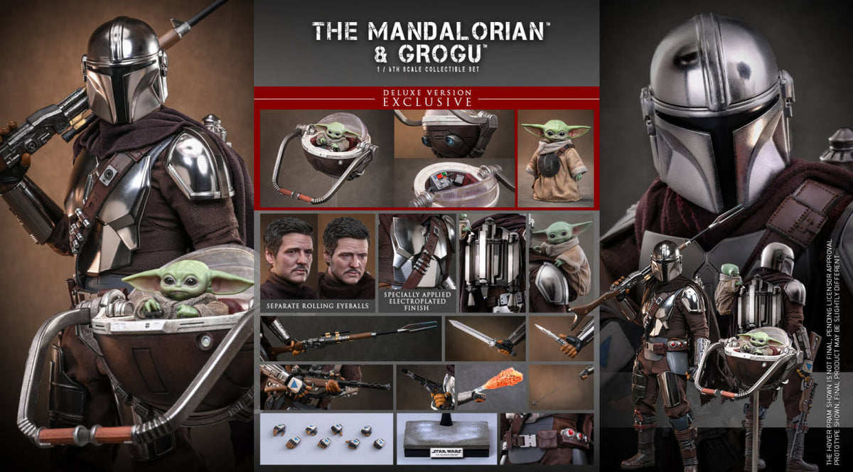 READY🔥Hot Toys MMS872 Star Wars: The Mandalorian & Grogu - The Mandalorian & Grogu Collectible Set (Deluxe Version)