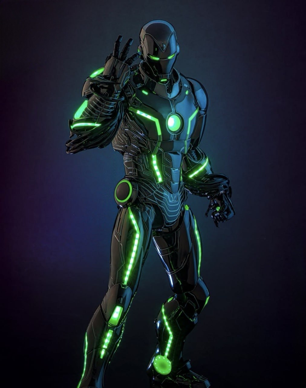 READY🔥Hot Toys CMS036D83 Marvel Comics Superior Iron Man (Infamous Neon Version) [Hot Toys Exclusive] 1/6th scale Collectible Figure