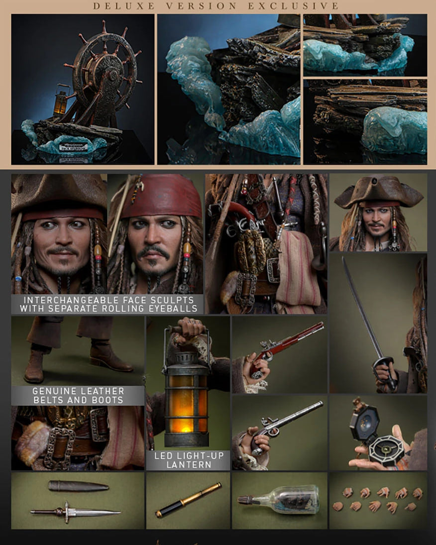 READY🔥Hot Toys DX38 PIRATES OF THE CARIBBEAN 1/6 JACK SPARROW DELUXE Version