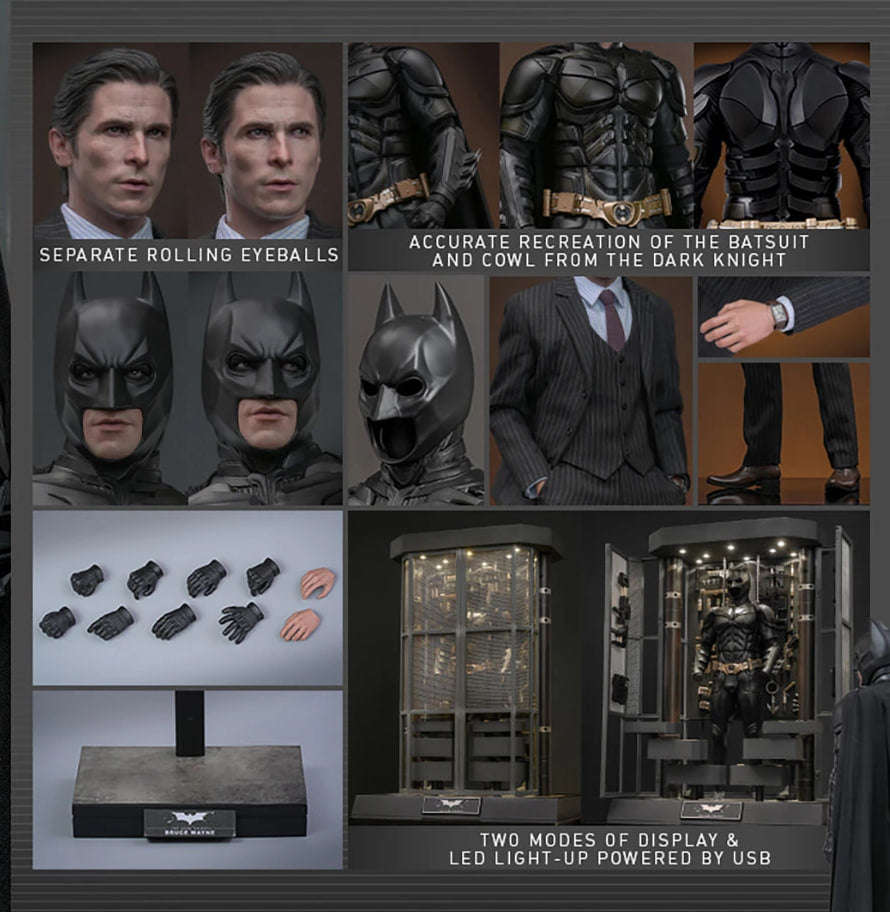 READY🔥Hot Toys MMS750 Batman The Dark Knight - 1/6th scale Batman Armory with Bruce Wayne (2.0) Collectible Set