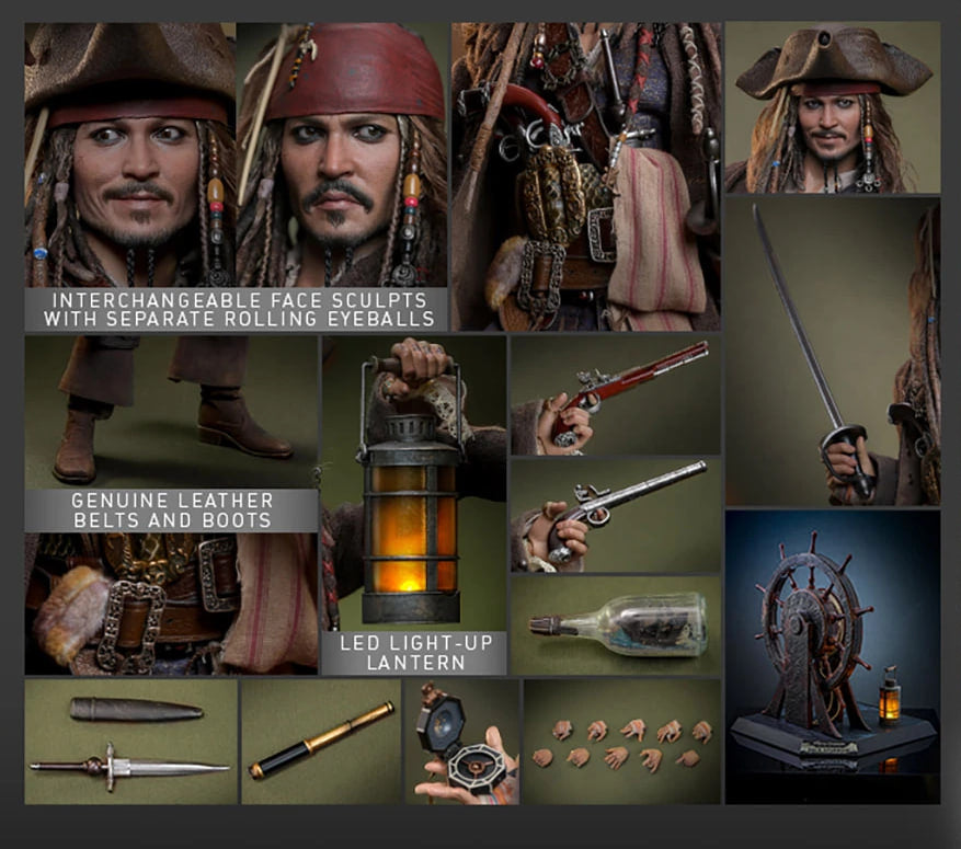 READY🔥Hot Toys DX37 PIRATES OF THE CARIBBEAN: Dead Men Tell No Tales 1/6 JACK SPARROW