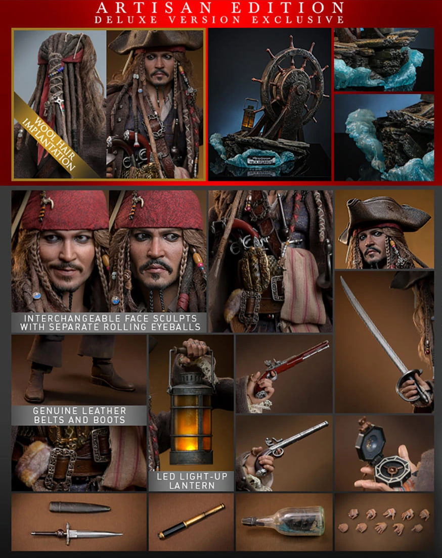 READY🔥Hot Toys DX39AE Pirates of the Caribbean Dead Men Tell No Tales 1/6 Jack Sparrow Artisan Edition Deluxe Version [Hot Toys Exclusive]