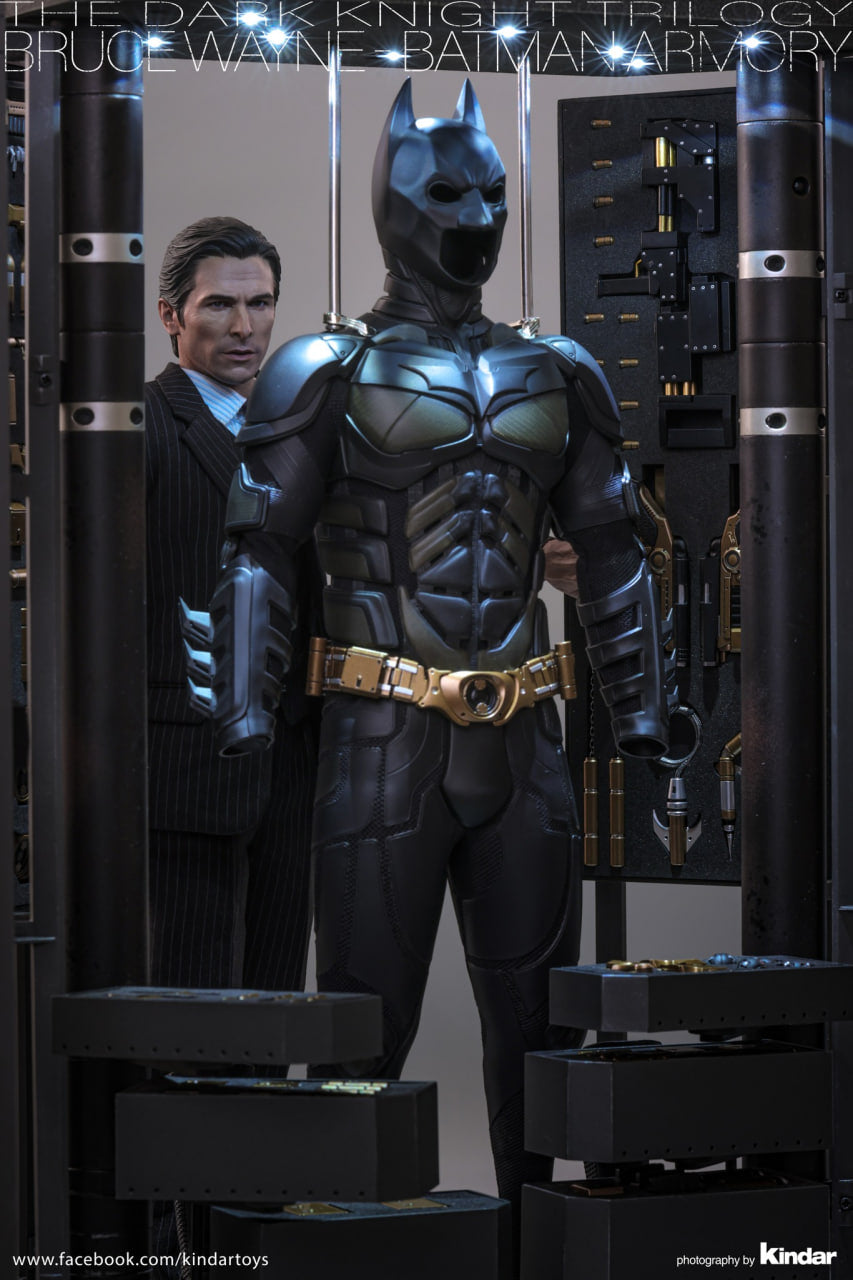 READY🔥Hot Toys MMS750 Batman The Dark Knight - 1/6th scale Batman Armory with Bruce Wayne (2.0) Collectible Set