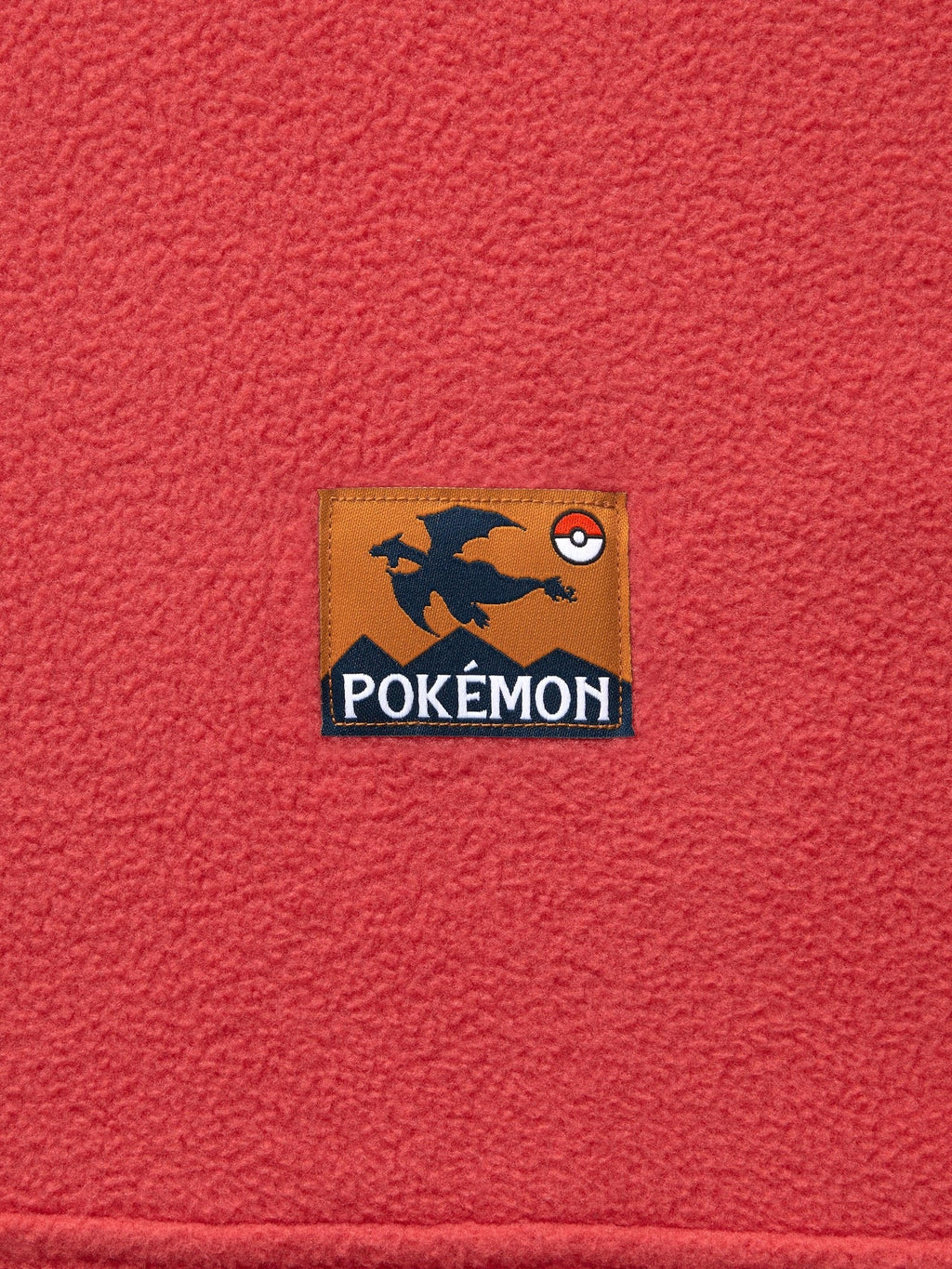 Pokemon x GU Charizard Half-Zip Fleece Pullover — Red [Pre-Order Oct 2026]