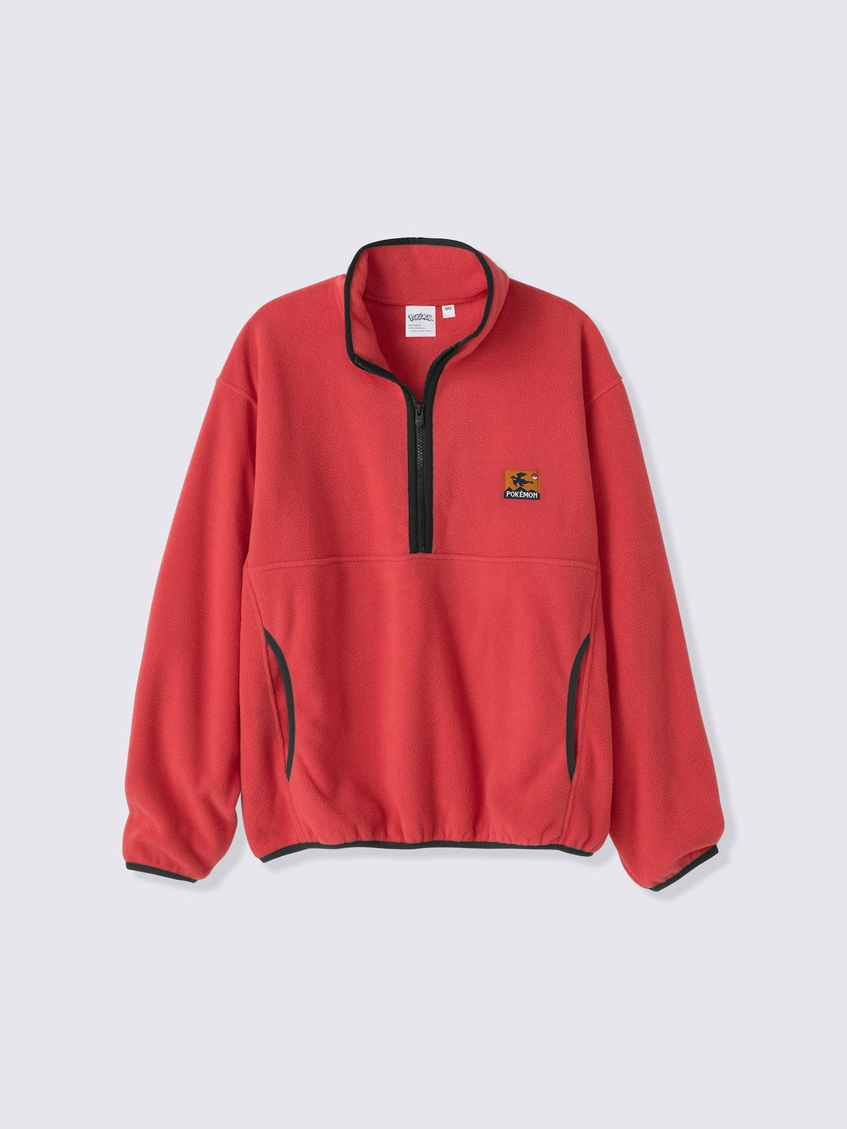 Pokemon x GU Charizard Half-Zip Fleece Pullover — Red [Pre-Order Oct 2026]