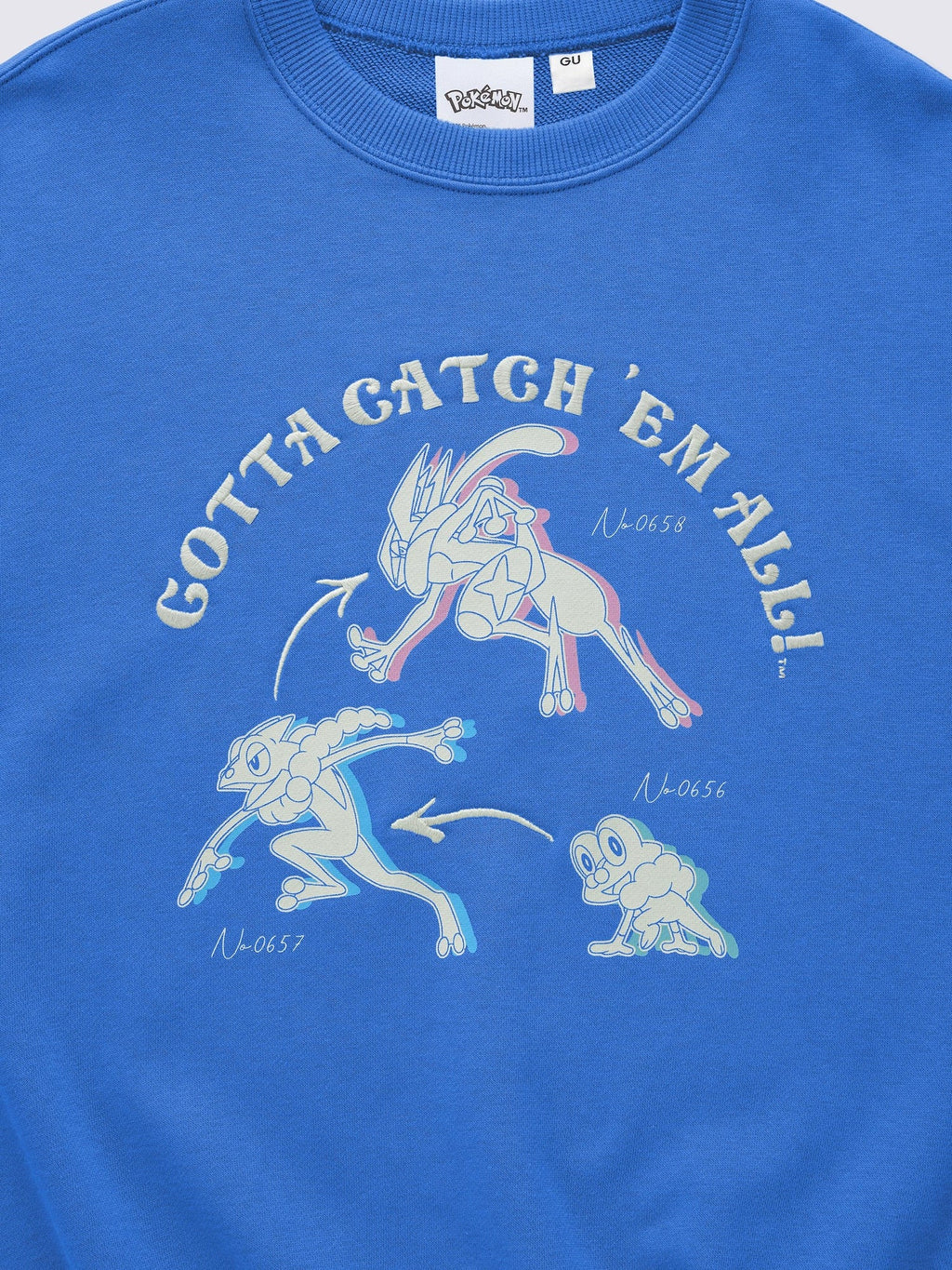 Pokemon x GU Froakie / Frogadier / Greninja Kids Sweatshirt — Blue [Pre-Order Oct 2026]