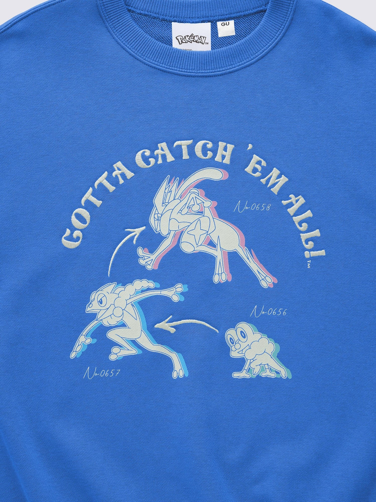 Pokemon x GU Froakie / Frogadier / Greninja Kids Sweatshirt — Blue [Pre-Order Oct 2026]