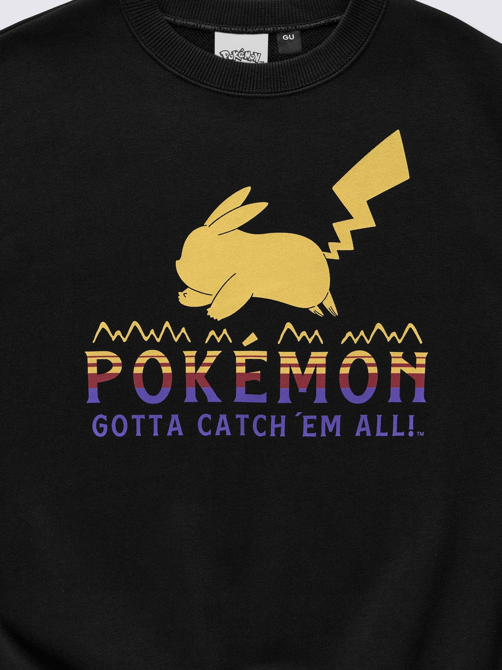 Pokemon x GU Pikachu Kids Sweatshirt — Black [Pre-Order Oct 2026]