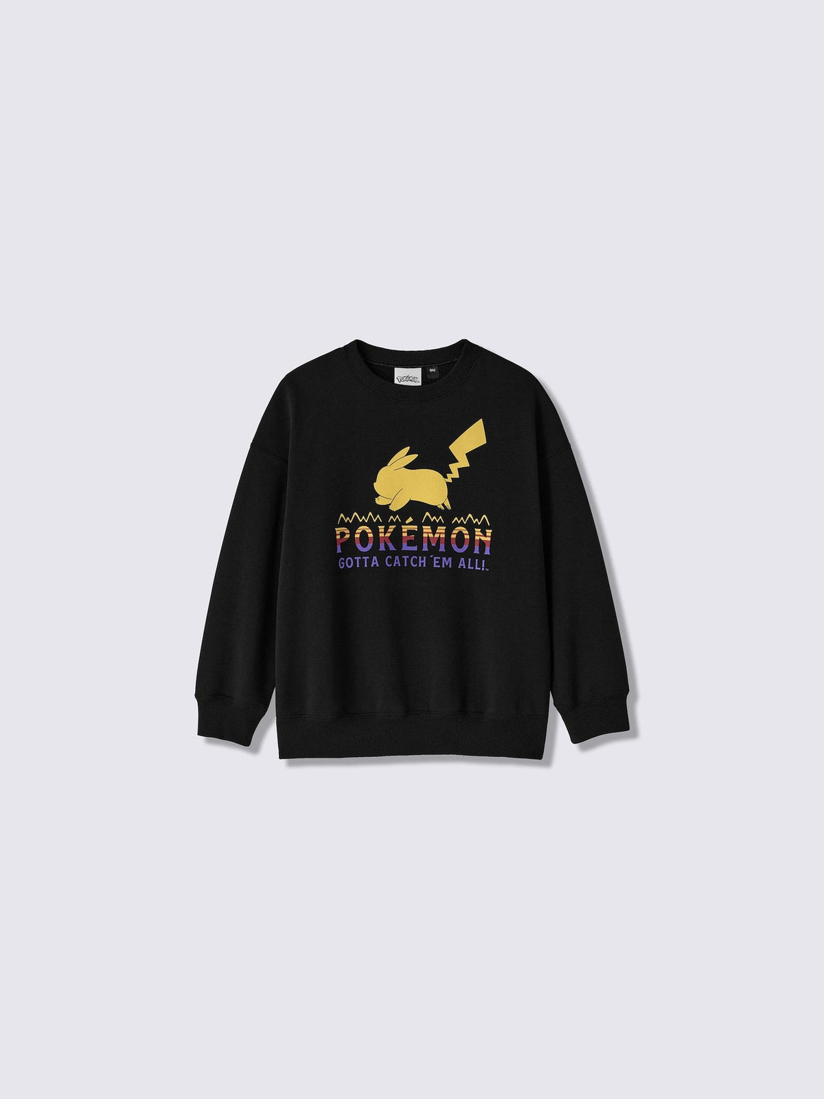 Pokemon x GU Pikachu Kids Sweatshirt — Black [Pre-Order Oct 2026]