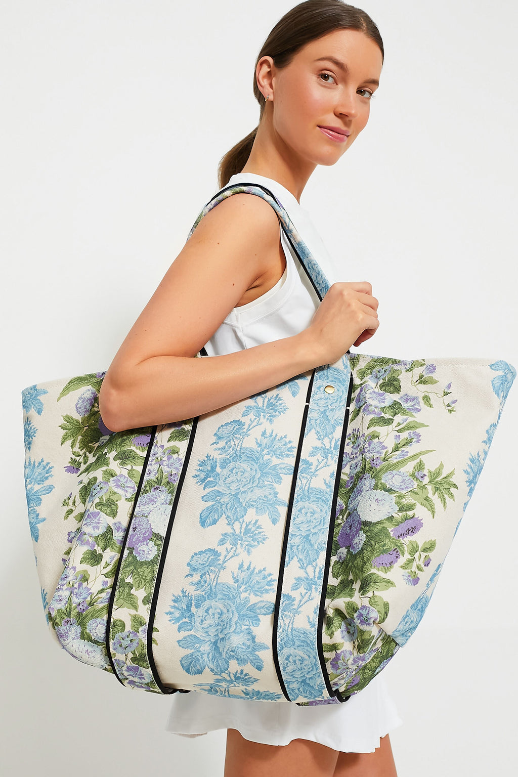 Blue Floral Stripe Giant Trop Avion