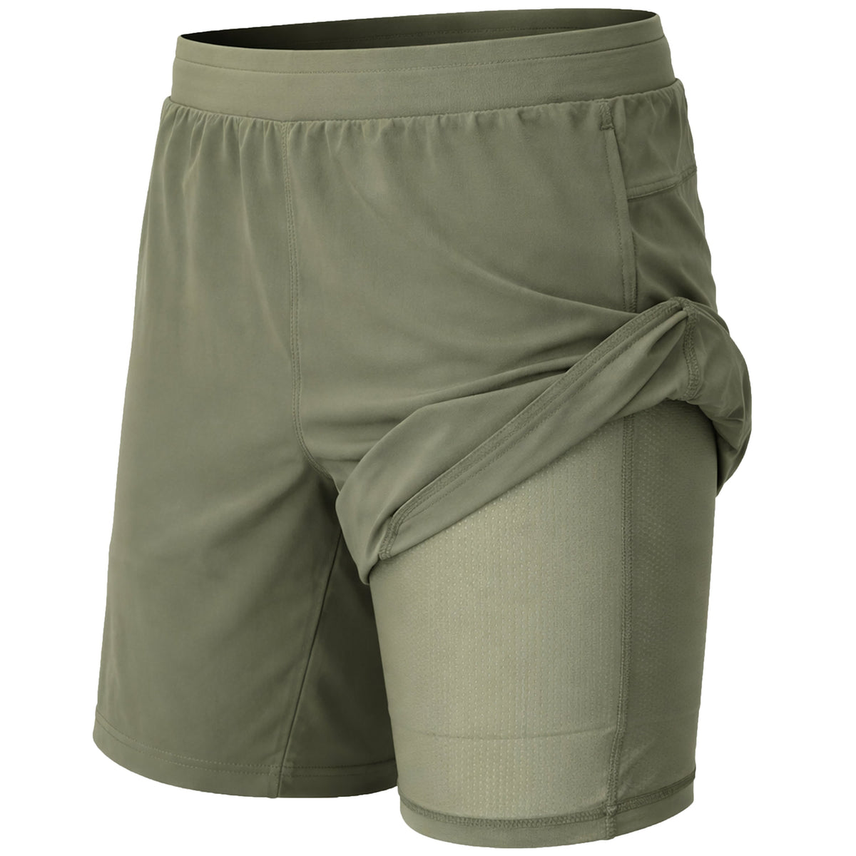 Jump Start Men's 2 in 1 Stretch Active Quick Dry Gym Running Shorts With Liner