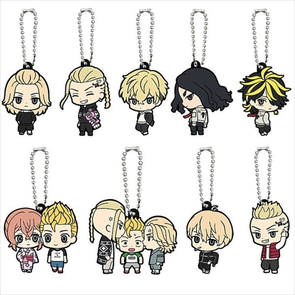 BANDAI Tokyo Revengers Capsule Rubber Mascot Vol.4 Full set 9 Capsule Toy ZA-333