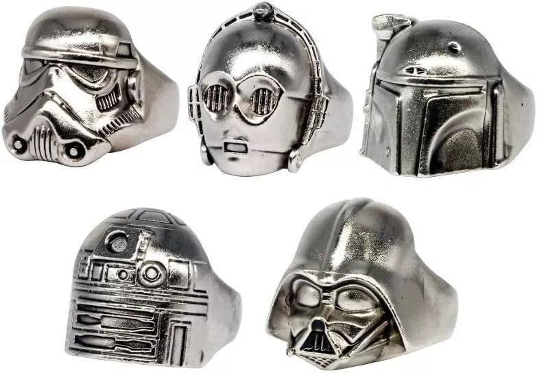 Star Wars Metal Ring Collection All 5 Types Set Figure Capsule Toy JAPAN