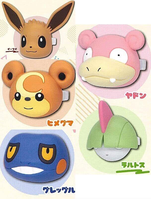 Takara Tomy Arts Pokemon Face Ring Mascot Part2 All 5 types Capsule Toy JAPAN
