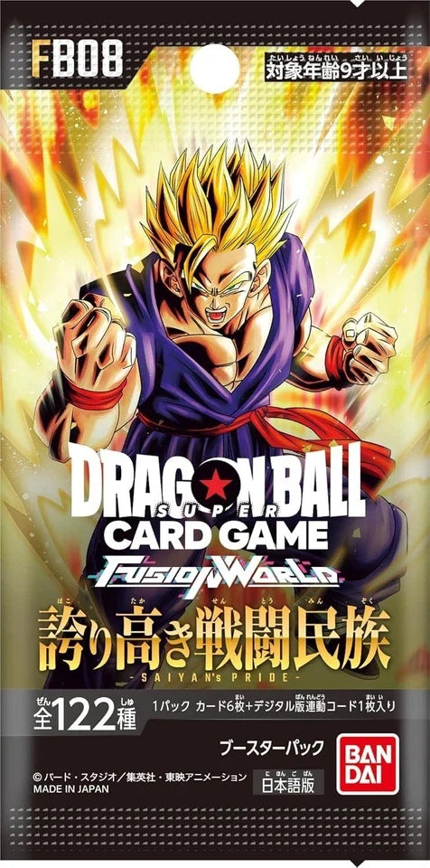 BANDAI Dragon Ball Super Card Game Saiyan's Pride FB08 Booster Pack Box TCG