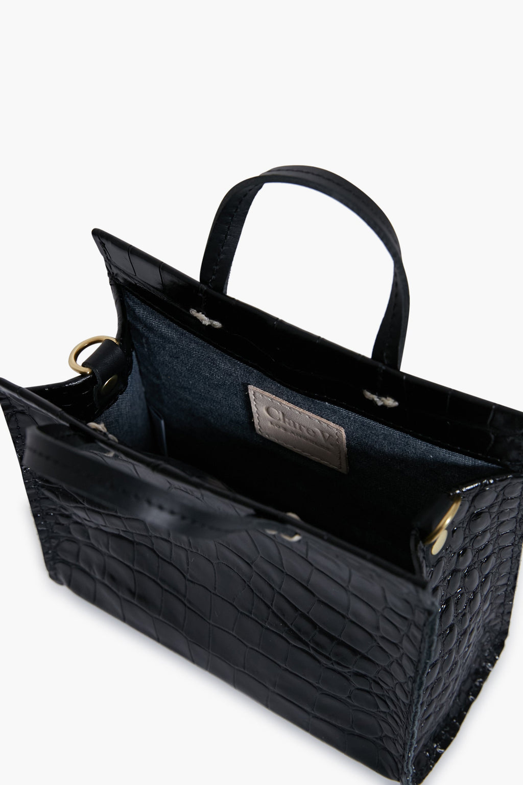 Black Croco Simple Tote Bebe