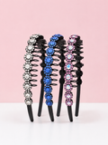 Blue Jeweled Flower Comb Headband