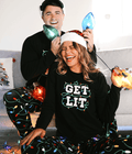 Women's Get Lit Crew Neck Pajama Set