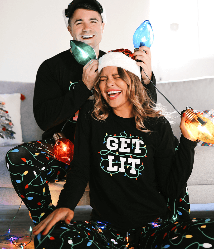 Women's Get Lit Crew Neck Pajama Set