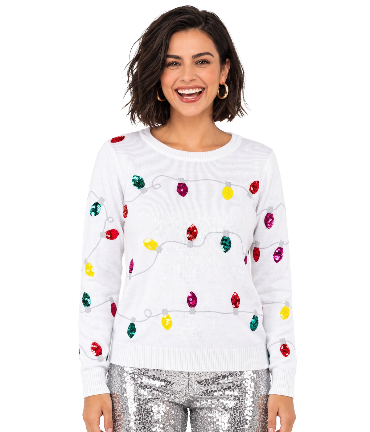 Women's Sequin Lights Ugly Christmas Sweater