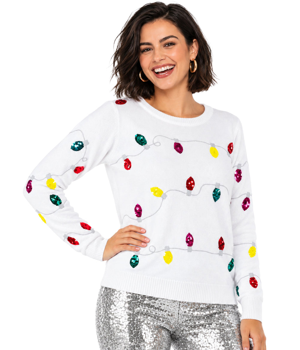 Women's Sequin Lights Ugly Christmas Sweater