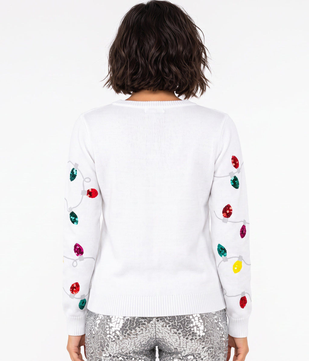Women's Sequin Lights Ugly Christmas Sweater