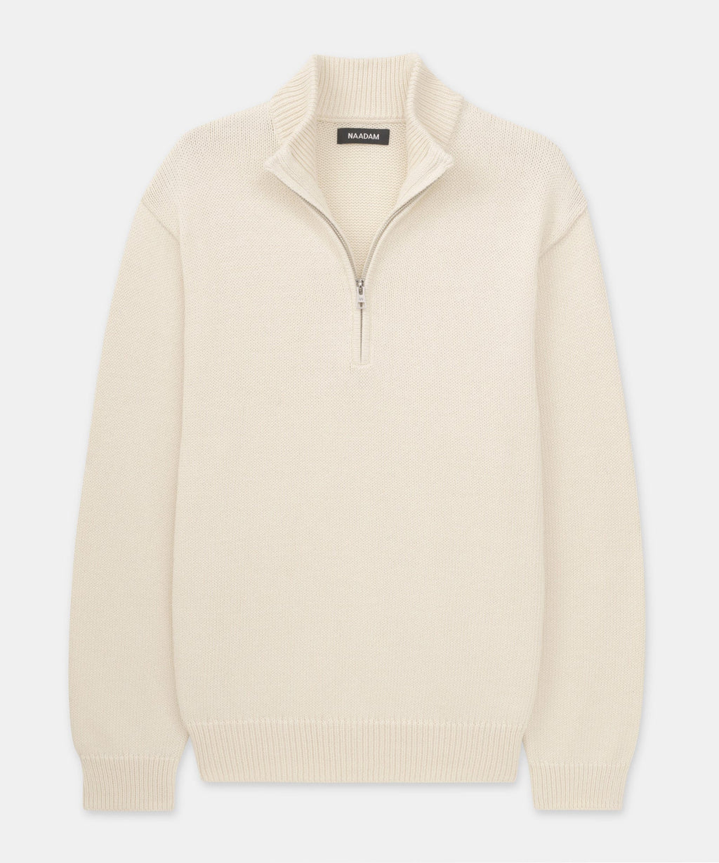 Cotton Relaxed Quarter Zip Sweater