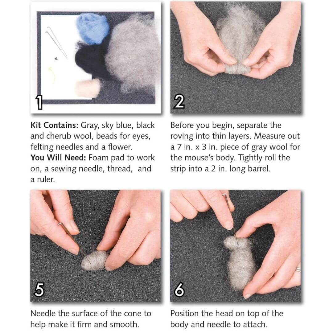 Mice Duo Needle Felting Kit