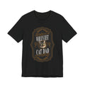 Customizable World's Best Cat Dad Whiskey Label T-Shirt - Dark