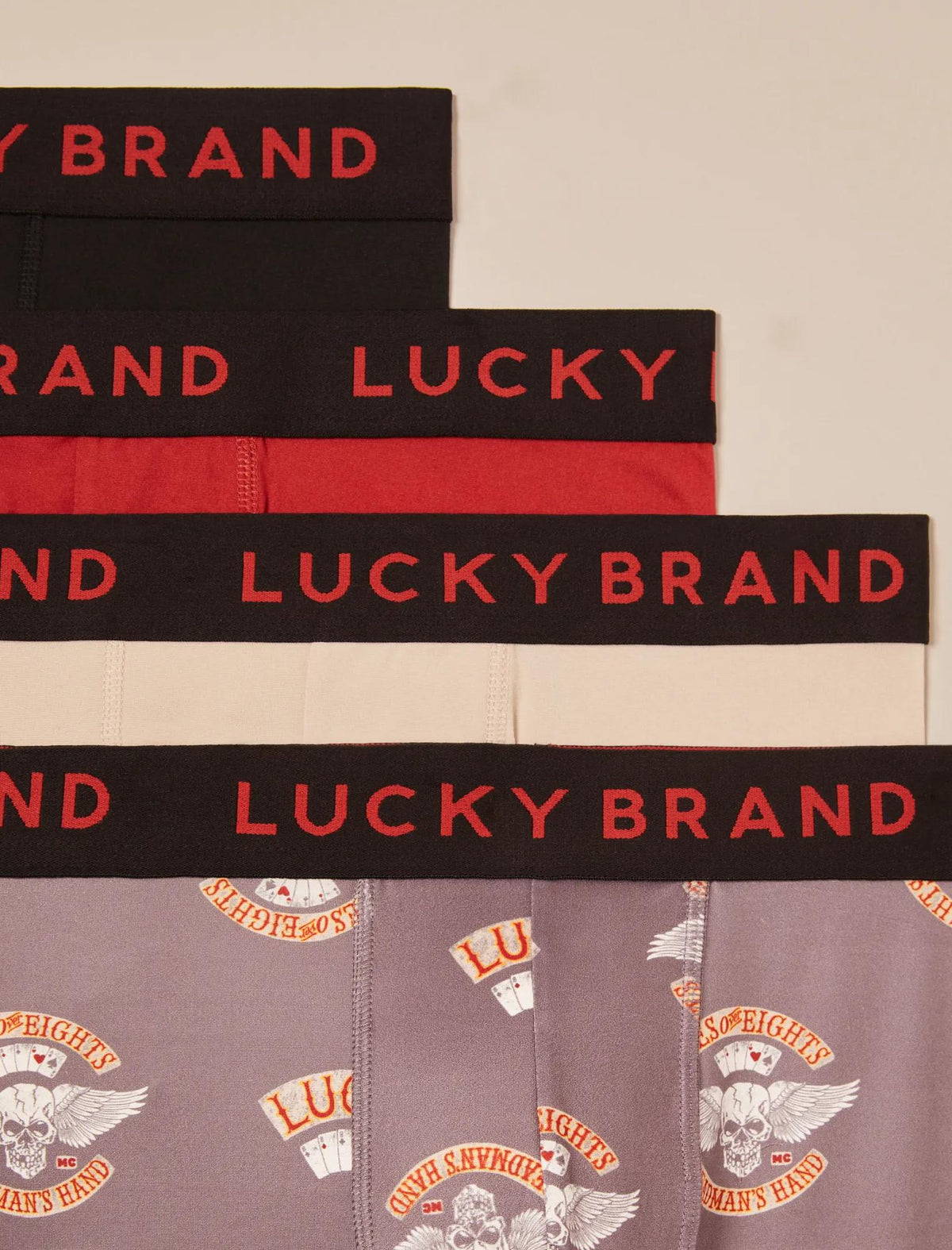 Lucky Brand 4 Pack Essential Soft Boxer Briefs