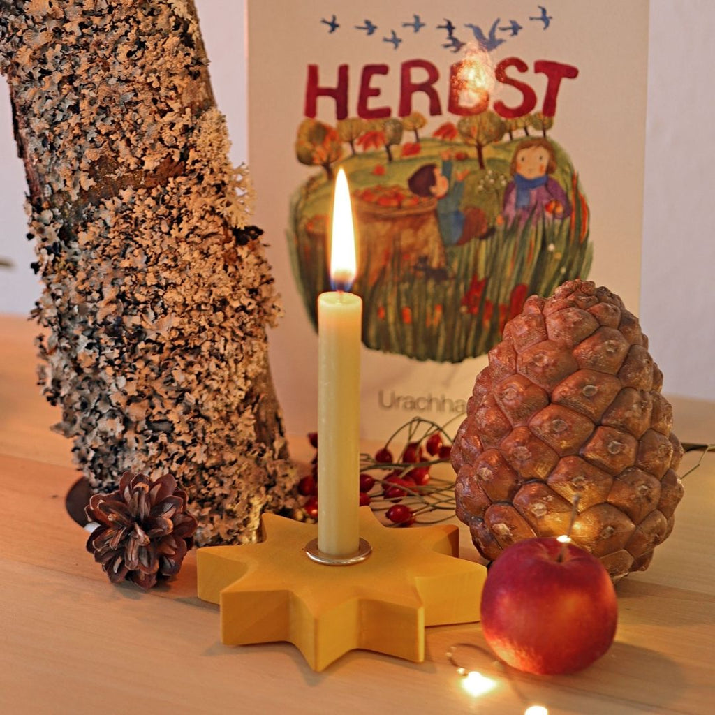 Yellow Star Candle Holder